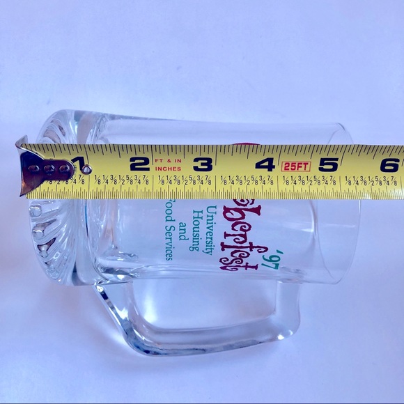 Vintage Oktoberfest Clear Stein Mug Drinking Glass w/ Handle 5 1/4” OU Sooners - Picture 6 of 12